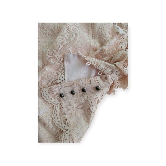 Anthropologie Beyond Vintage Blushed Lace Blouse in peach tea size L NWT - Picture 9 of 16